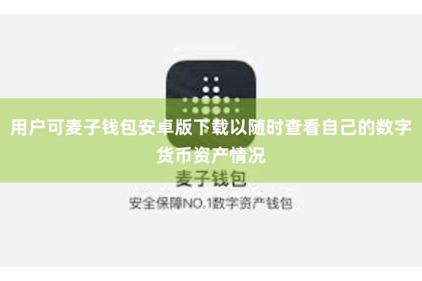 用户可麦子钱包安卓版下载以随时查看自己的数字货币资产情况